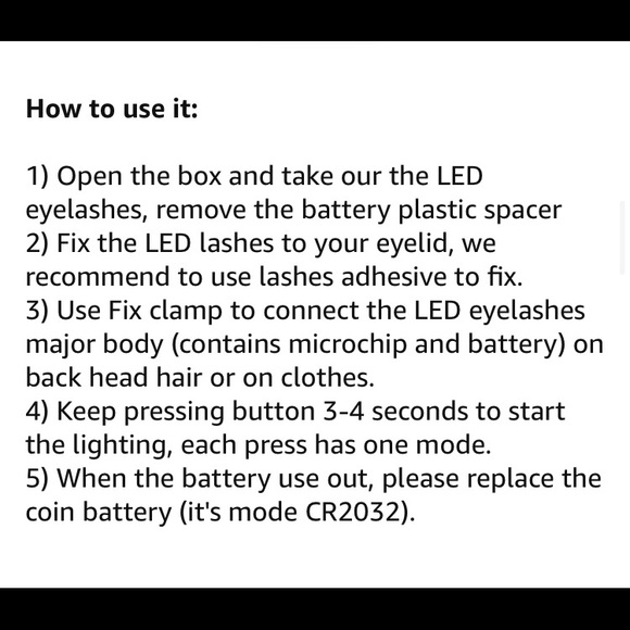 NRFP LED Flashing Eye Lashes Sound Control Unisex - Picture 10 of 13